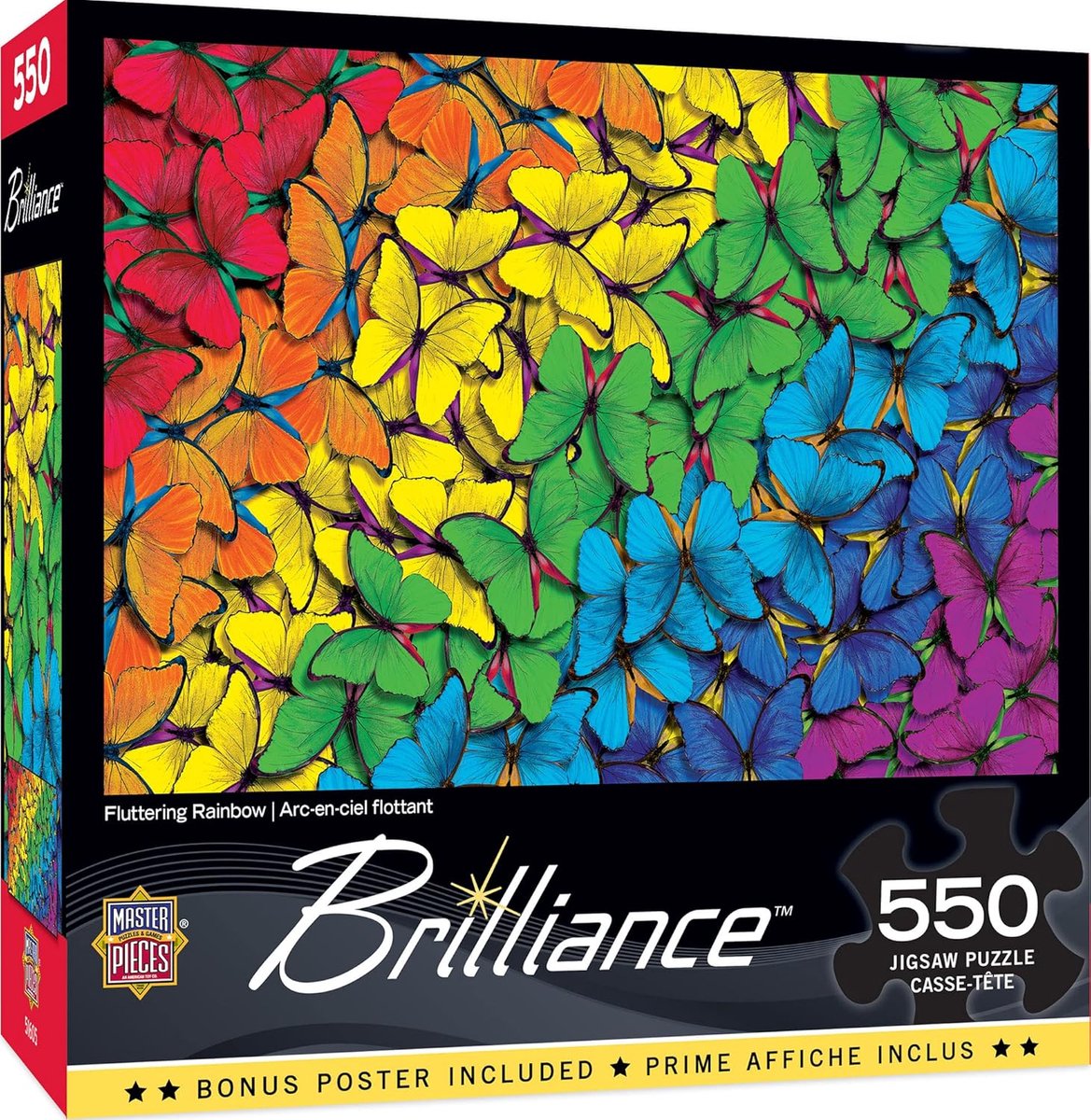 Puzzel 550 Stukjes - Volwassenen Kind - Ontspannende Hobby - Unieke Willekeurige Snede - 61x46 Centimeter - Regenboog Vlinders