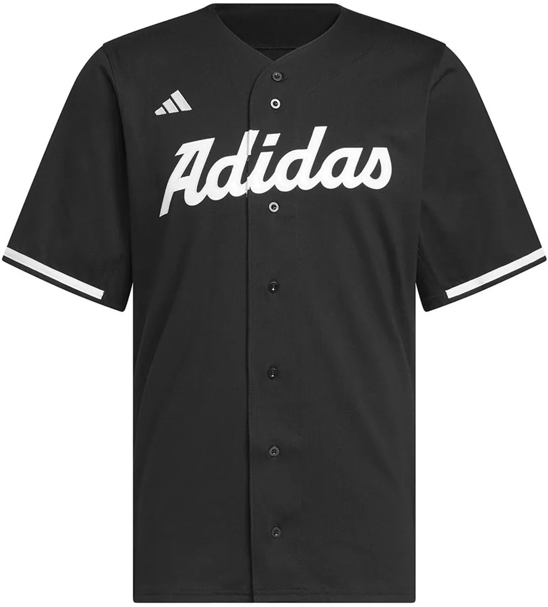 Adidas Dugout Full-button Cotton T-shirt Met Korte Mouwen Man Zwart
