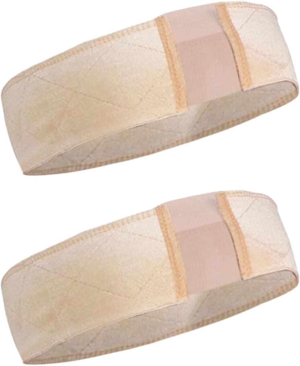 Anti Slip Pruik Band - 2 stuks - Wig Grip - Verstelbare Klittenband - Fluweel - Met Lace - Beige