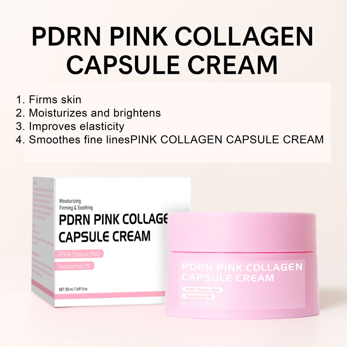 Lanthome - PRDN Pink Collagen Capsule Cream - Collageen intensief verzorgende gezichtscreme, 50ml