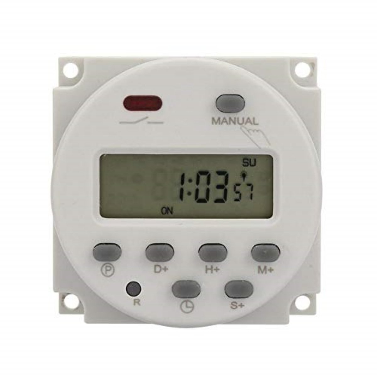 longziming -Mini programmierbarer Timer-Schalter, 1 Sekunde bis 168 Stunden, elektronische automatische Zeitsteuerung, 5 V 12 V 24 V 110 V 220 V, digitaler Wand-/Schalttafeleinbau-Timer(110 V AC)