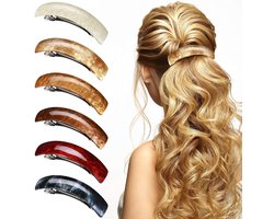 Haarspelden – Haaraccessoires – Haarspelden in vintage-stijl – 6-delige set – Groot formaat – Platte spelden – Automatische sluitingen – Geschikt voor fijn tot dik haar – Voor dames