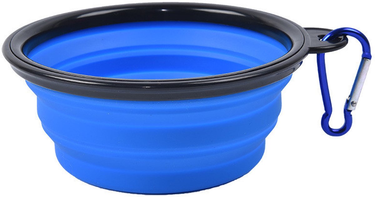 Mersjo - Opvouwbare Siliconen Hondenbak - 350ml - Blauw - Reisschaal
