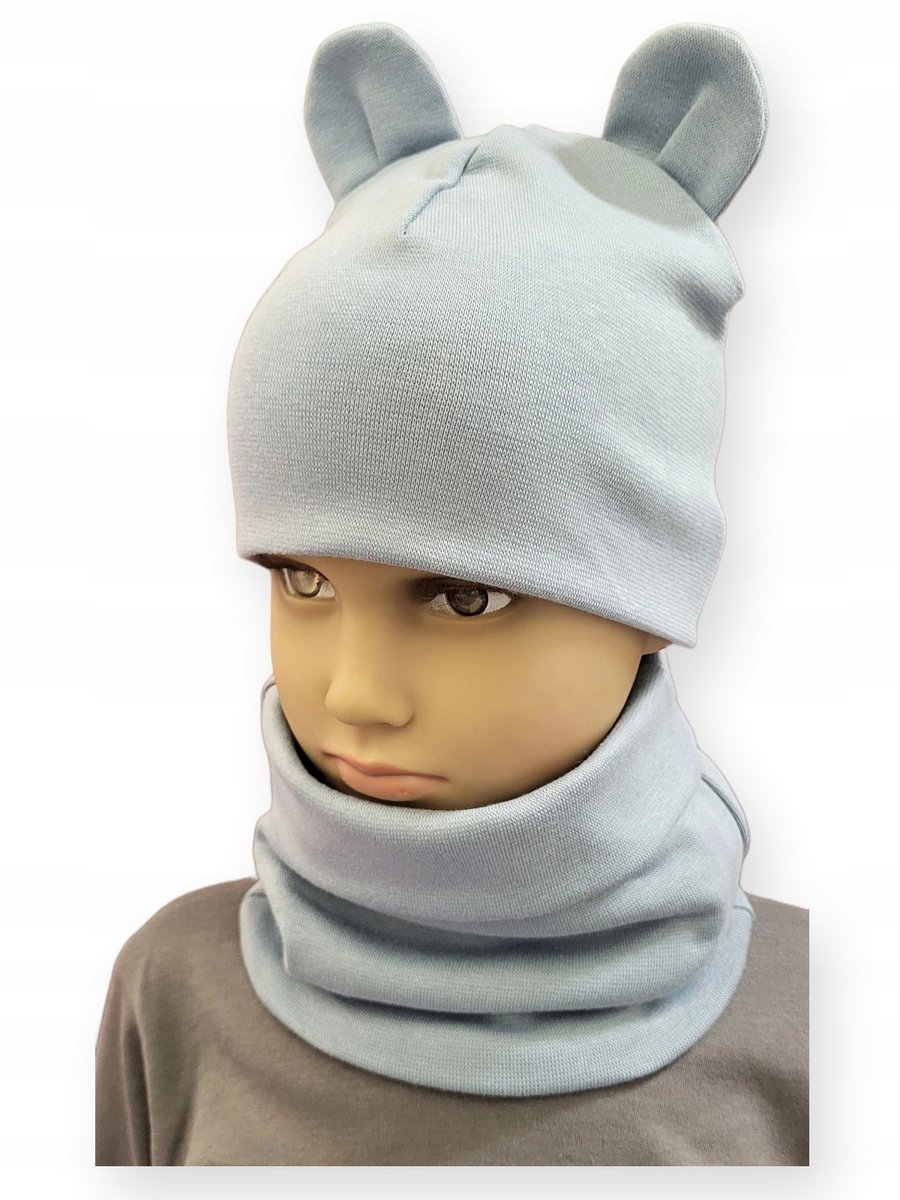Dartomik - Babykleding Set - Muts en Sjaal - Grijs - Usheren - 34-38cm