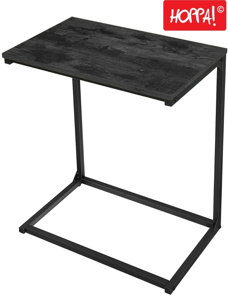 Hoppa! | Industriële Bijzettafel | Zwart | 55 x 35 x 66 cm (B x D x H)