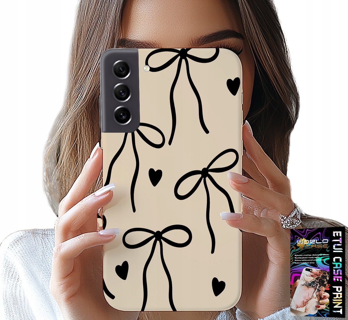 HOESJE VOOR SAMSUNG GALAXY S22 - BEIGE KOMMEN MET STIJLVOLLE PATRONEN