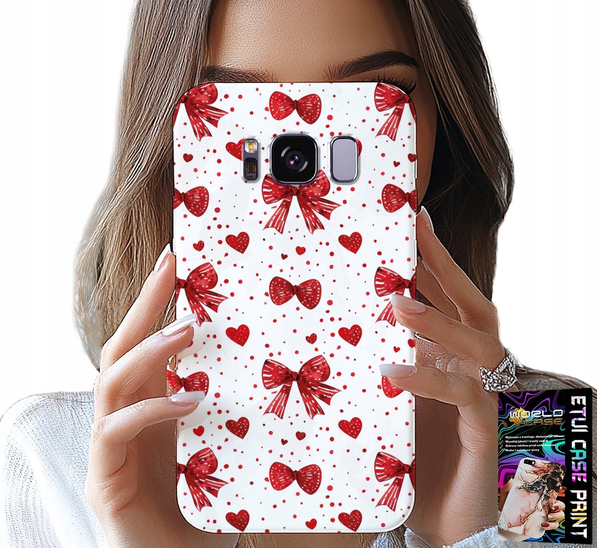 HOESJE VOOR SAMSUNG GALAXY S8 - RODE LINTEN MET MODIEUZE PATRONEN