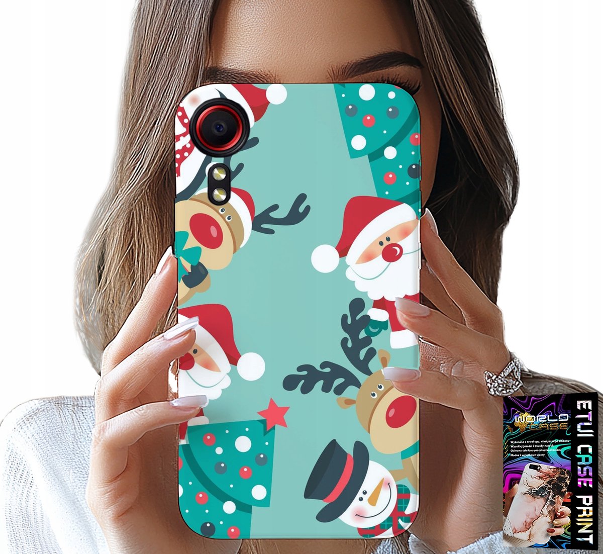 HOESJE VOOR SAMSUNG GALAXY XCOVER 5 - KERSTPATRONEN MET KERSTMAN, RENDIER EN SNEEUWPOP