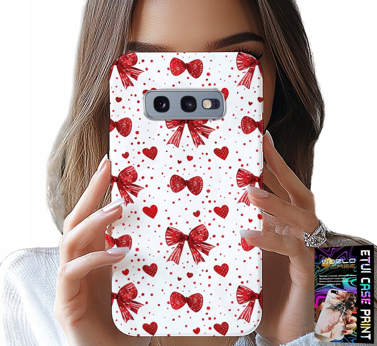 HOESJE VOOR SAMSUNG GALAXY S10E - RODE LINTEN MET MODIEUZE PATRONEN