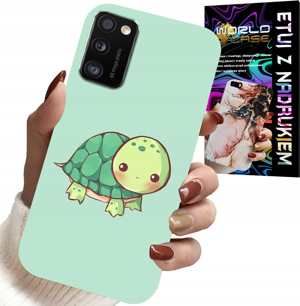 HOESJE VOOR SAMSUNG GALAXY A41 - LEUKE SCHILDPADDENPATRONEN VOOR KINDEREN + GLAS