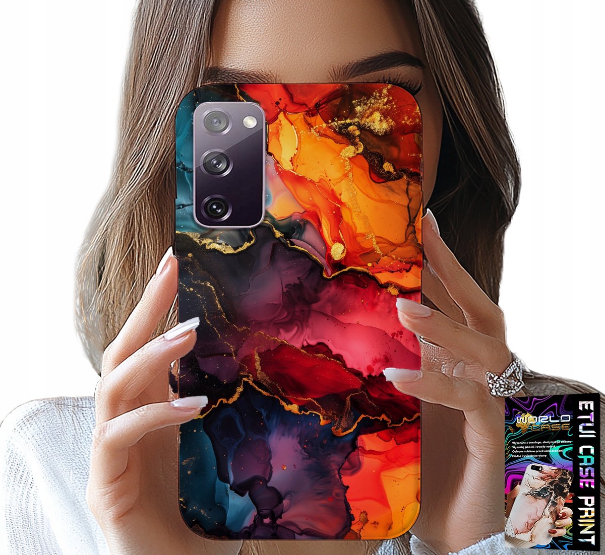 HOESJE VOOR SAMSUNG GALAXY S20 FE - STEENPATROON, HOESJE + GLAS