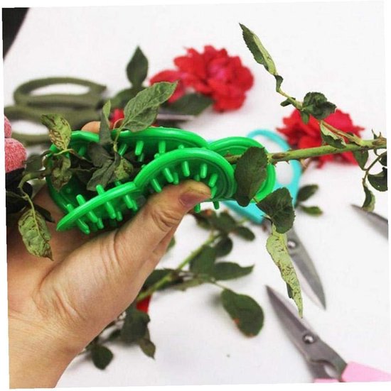 Bloem Stam Gereedschap - Rozen Ontblader - Bloemen Schoonmaken - Eenvoudige Bediening - 12.5 cm Diameter - Groen van Bloem — afbeelding 3