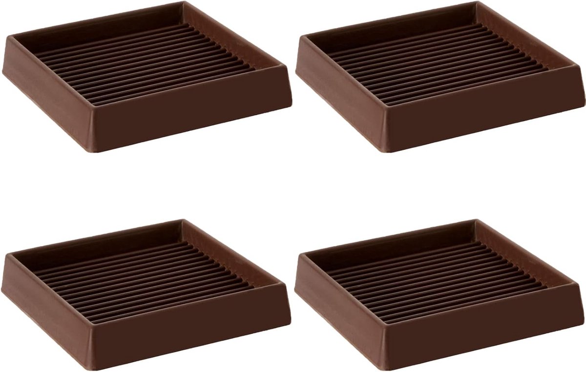 Meubelbekers - Vloerbeschermers - Meubels Verplaatsen - Antislip Vloergreep - 4x4 cm - Bruin