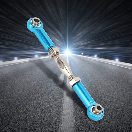 Verstelbare Stuurverbinding - Duwstang Koppeling - RC Auto Upgrade - 6 Stuks Set - 65 Mm - Goud Blauw — afbeelding 3