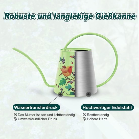 Grote Gieter – PP – 1507 – Met Lange Tuit, Ergonomische Handgreep En Waterniveau-indicator – Groen
