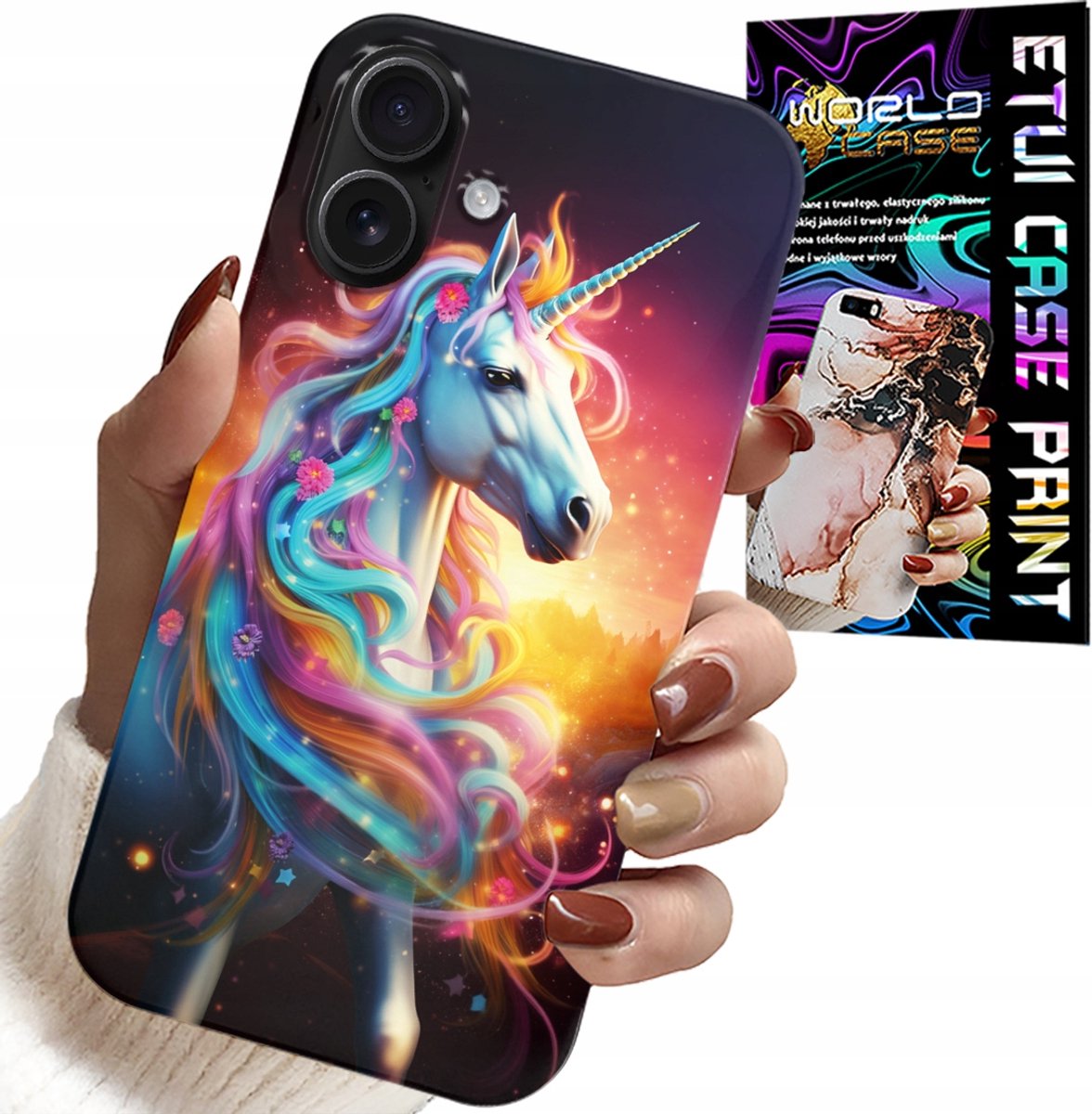 iPhone 16 Plus hoesje - Eenhoornpatroon, cadeau voor meisjes