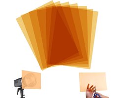 Oranje Lichtfilter Folie - 7 Stuks - A4 - Transparante Gelfilters Voor Verlichting Warmte - Pvc-Folie - Herbruikbare Transp - Hittebestendige Pvc Kleurfolie - Geschikt Voor Fotografie, DIY Verlichting, Decoratie En Oogbescherming