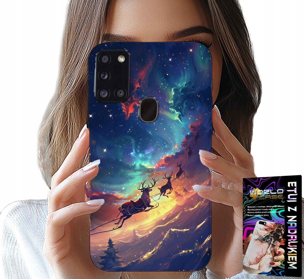 HOESJE VOOR SAMSUNG GALAXY A21S - LEUK KERSTPATROON MET RENDIER