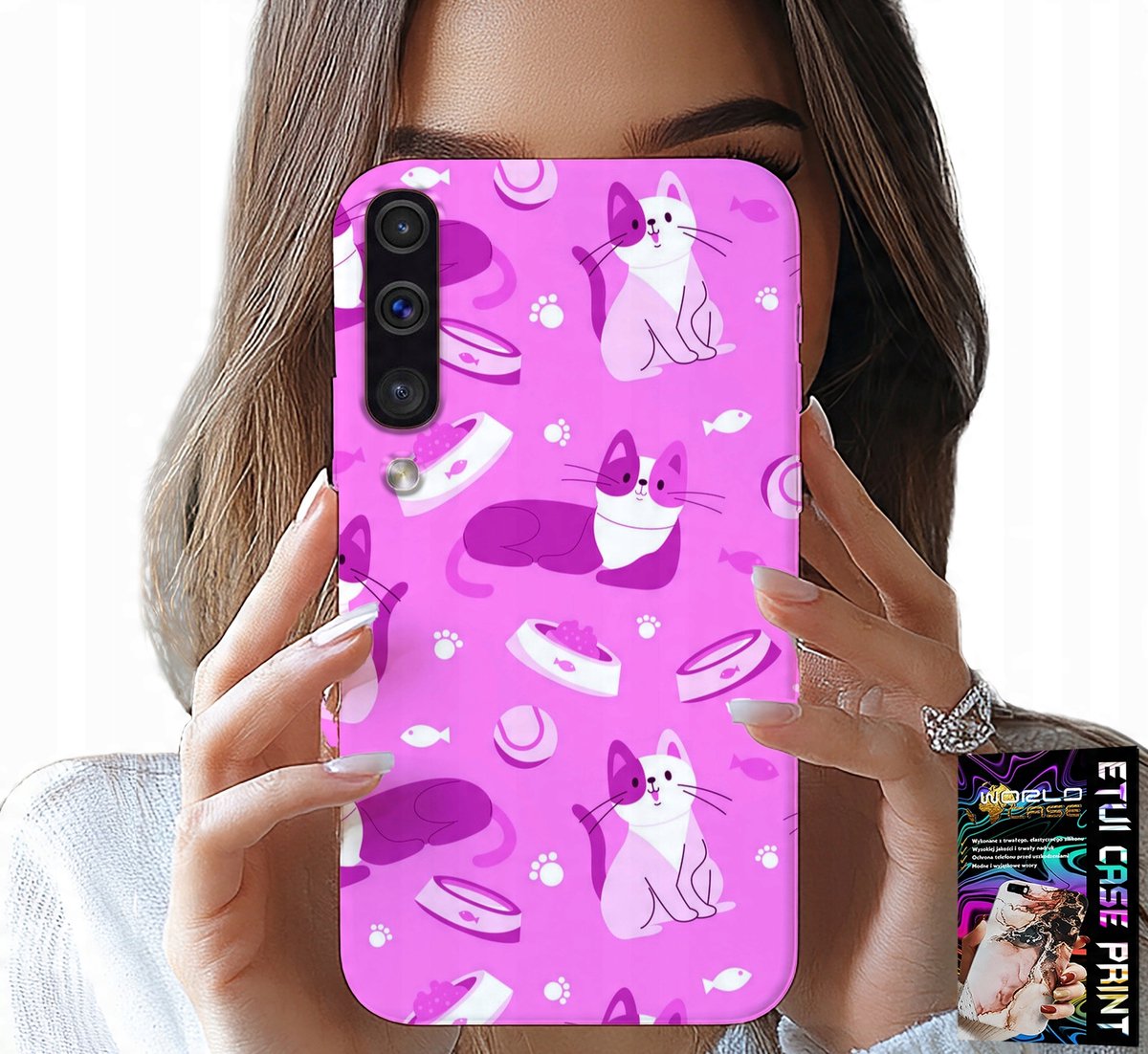 HOESJE VOOR SAMSUNG GALAXY A70 - LOVE CAT, PATRONEN MET KATTEN, COVER