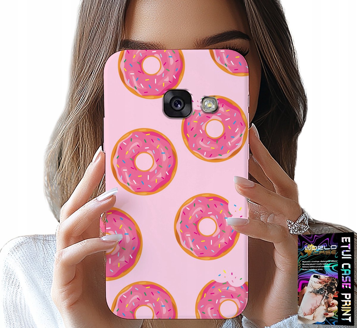 HOESJE VOOR SAMSUNG A5 2017 - PATROON MET DONUTS EN SUIKERCOATING