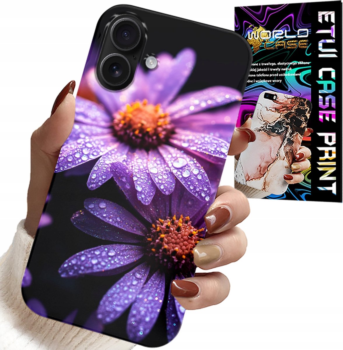iPhone 16 hoesje - roze madeliefjes cover