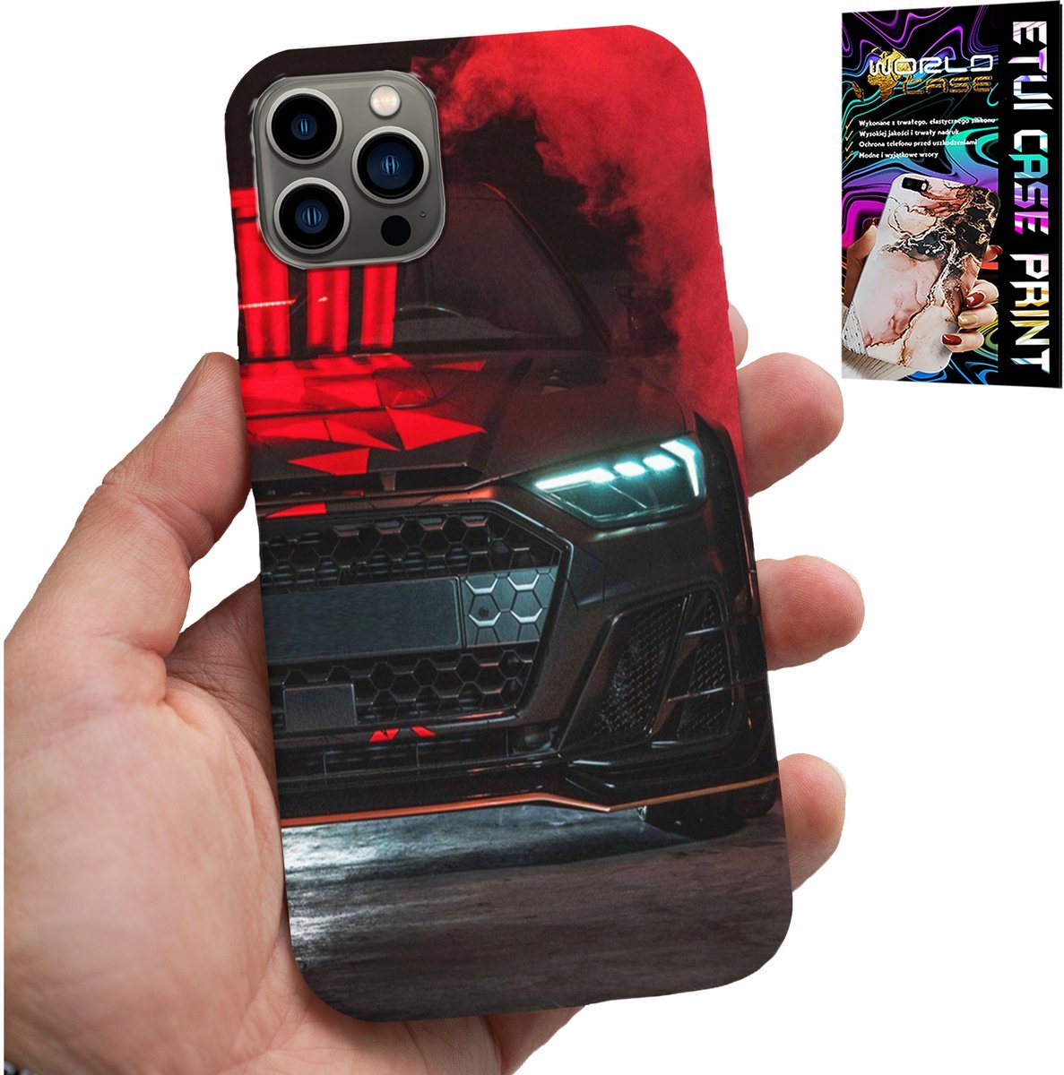 HOESJE VOOR IPHONE 11 PRO MAX - SPORTWAGENS, AUTOVENTILATOR + GLAS