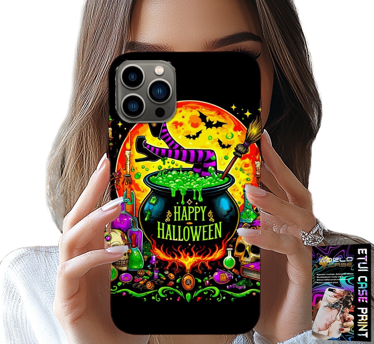 HOESJE VOOR IPHONE 11 PRO MAX - HEKSENKETEL EN TOVERSTAF HALLOWEEN GLAS