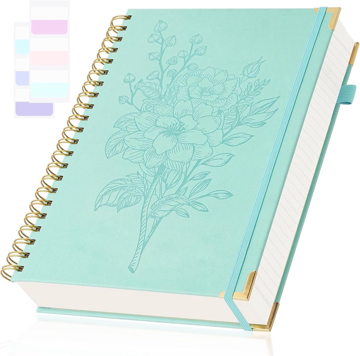 Notitieboek Hardcover - Schrijfblok Journal - Notities Maken - Genummerde Pagina's - A4 Formaat - Turkoois