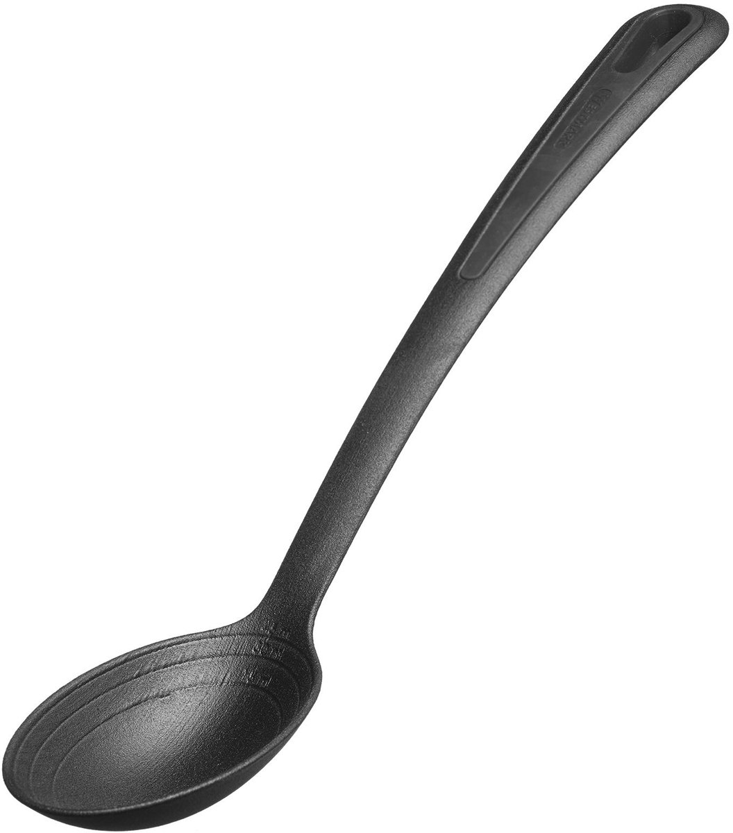 Westmark groentelepel, hittebestendig tot 270 °C/ 518 °F, extra diepe lepelkop, met interne schaalverdeling: 15, 30 en 45 ml, kunststof, Gentle Plus, zwart, 28612275