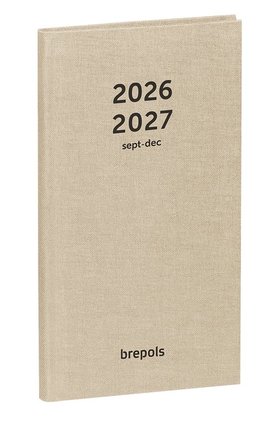 Brepols agenda 2026-2027 - Interplan NATURE - Schoolagenda - 16 maanden - 1 week op 2 pagina's - Gebonden - Beige - 9 x 16 cm