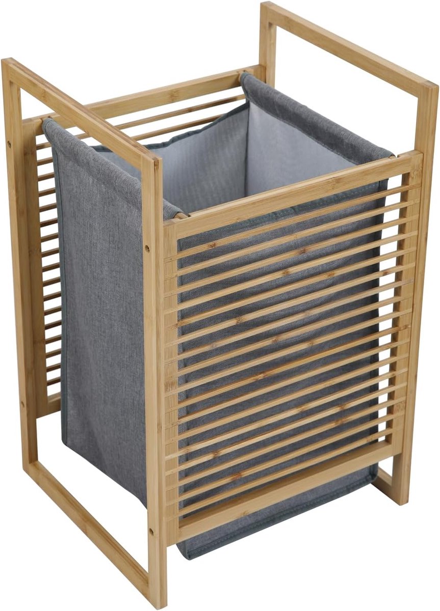 Wasmand - Wasverzamelaar - Orde Scheppen - Uitneembare Waszak - 40 Liter Capaciteit - Grijs