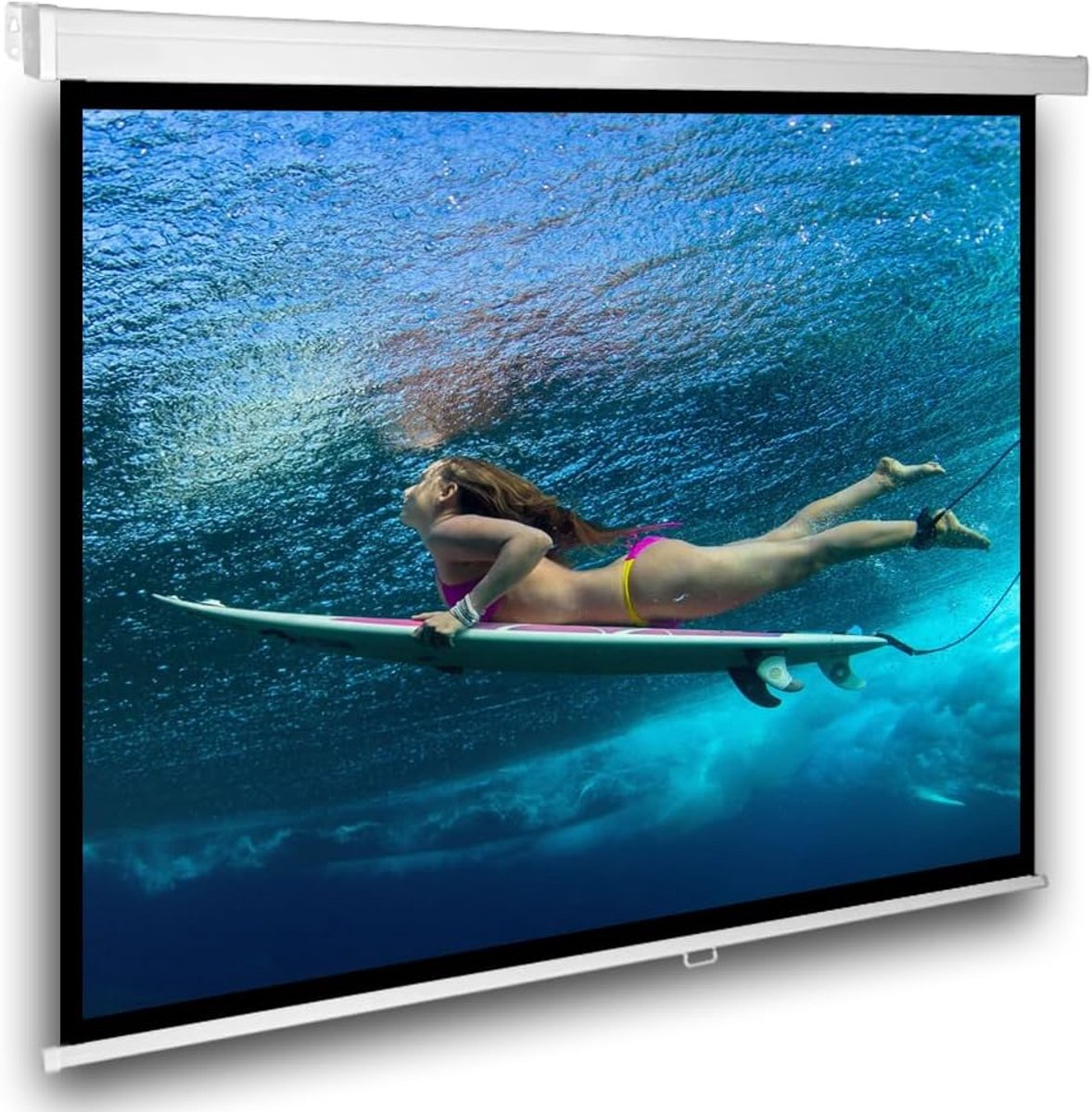 Projectiescherm Rolscherm - Thuisbioscoop Scherm - Films Kijken - 160 Graden Kijkhoek - 160 x 160 cm - Wit
