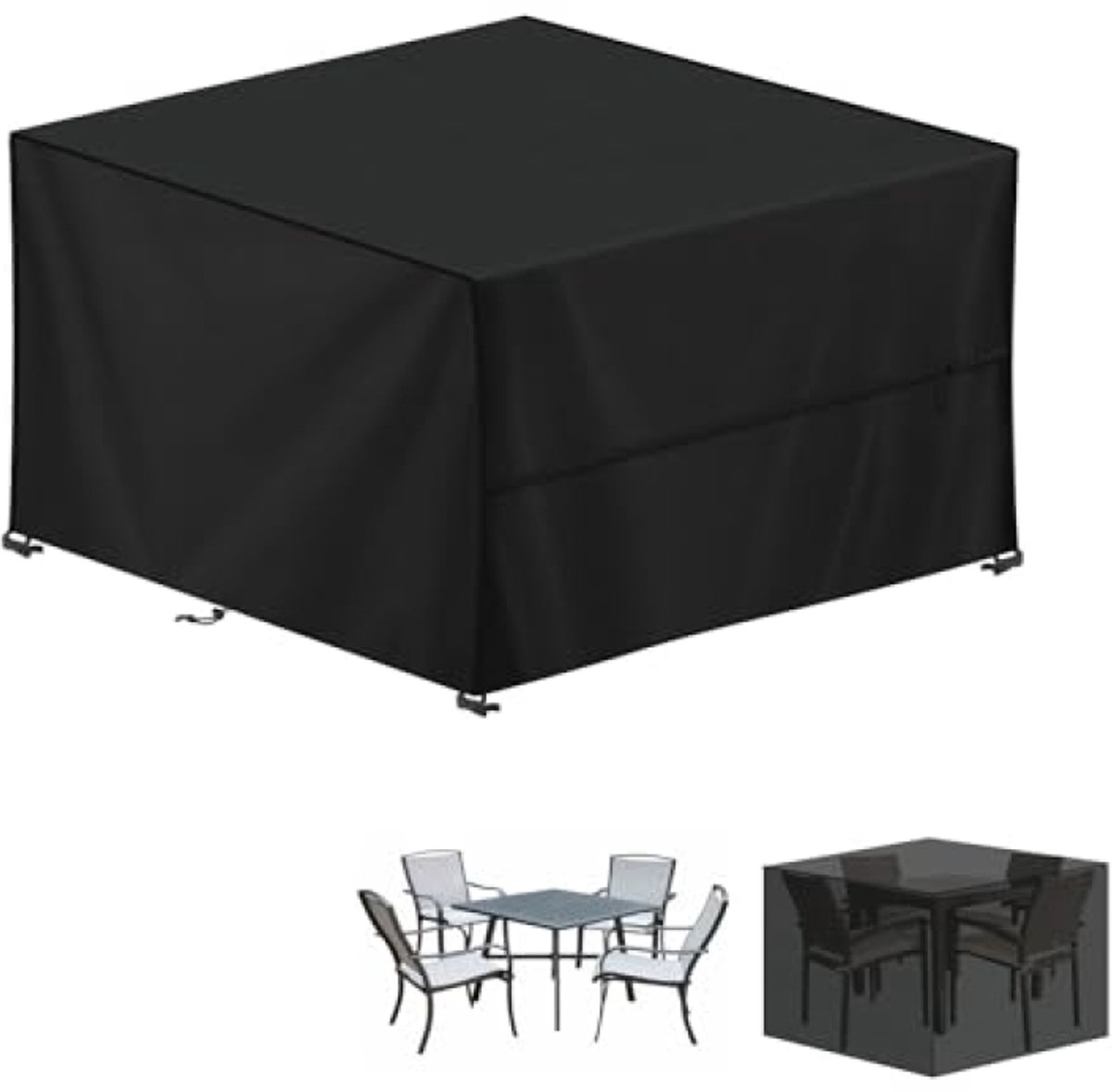 Vierkante buitenhoes voor tuinmeubelen - Waterdicht en windbestendig - 140x140x90 cm