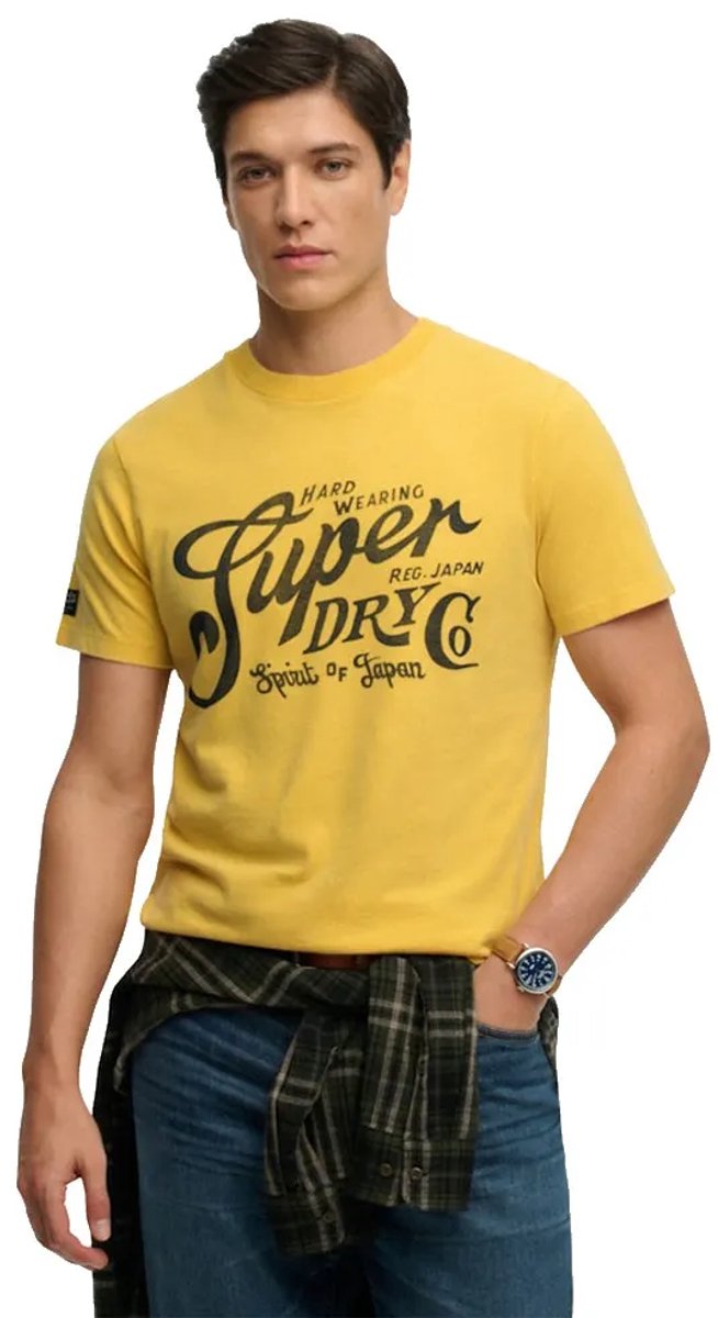 Superdry Industry Worker Relaxed T-shirt Heren T-shirts Geel