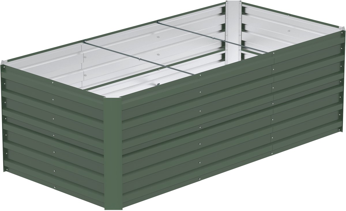 ACXIN Verhoogde Moestuinbak Metaal - Gegalvaniseerd Staal Roestvrij - 975L 180x90x58cm Groen
