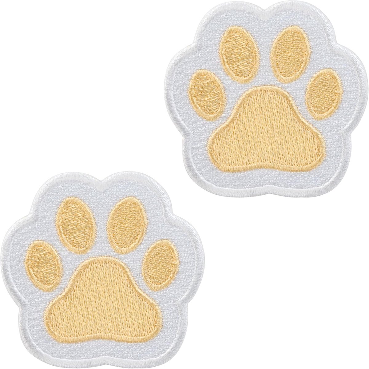 Geborduurde Patch - Dierenpoot Applicatie - Kleding Versieren - Strijken of Naaien - 5 x 51 cm - Geel