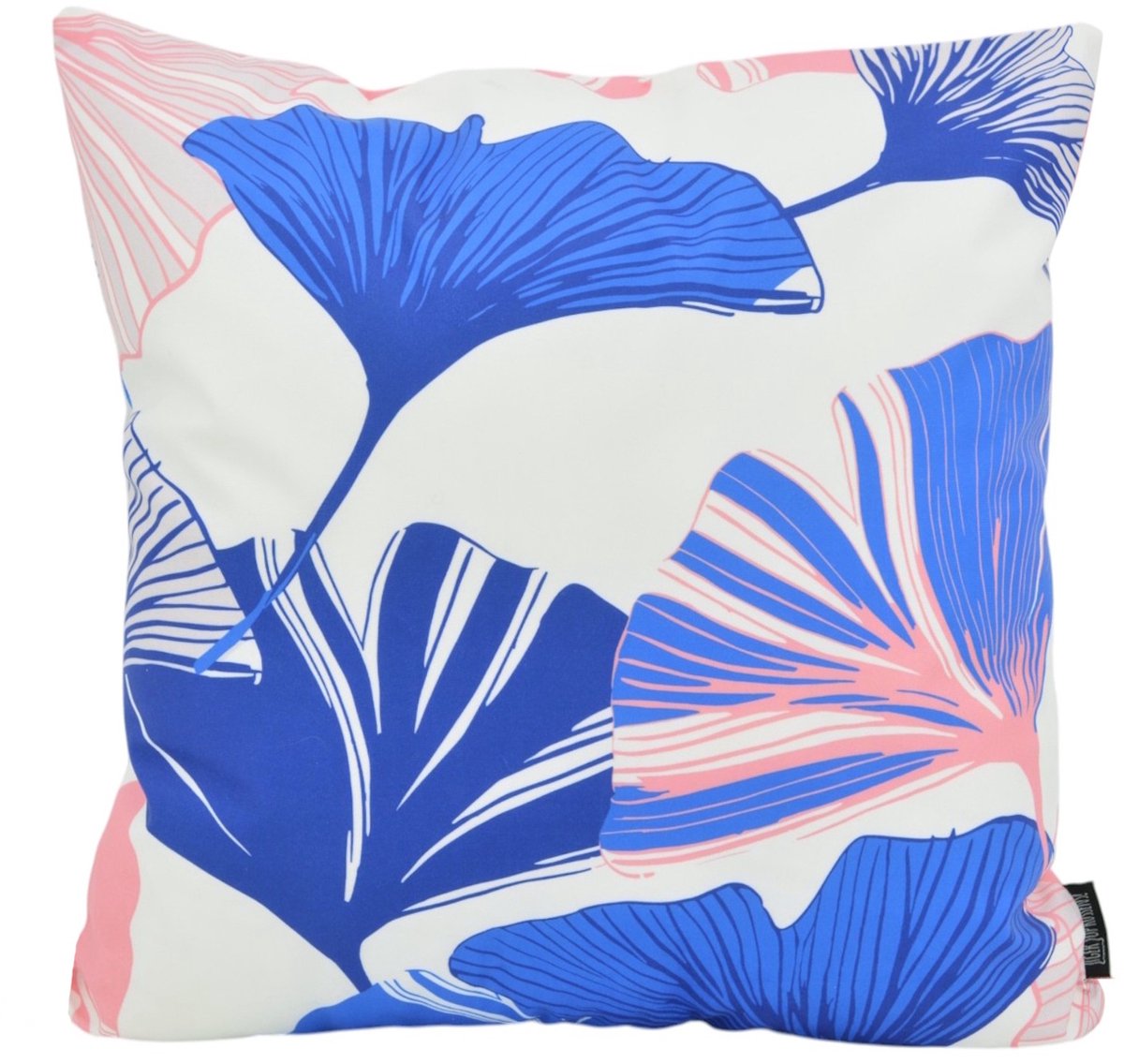 Gek op Kussens! Sierkussen Pink Blue Ginkgo | 45 x 45 cm | Katoen/Polyester blauw/roze