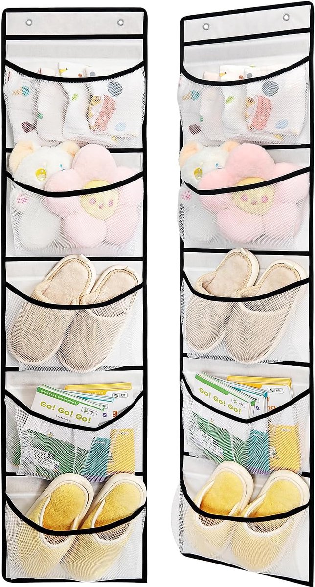 Hangende Opbergplanken - Opbergzakken Organizer - Kast Deur Opslag - 5 Mesh Zakken - 50 x 12.6 x 0.5 Inch