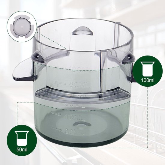 Maatbekerdeksels - Doseerbekers - Keukenmachine Accessoires - Set van 2 stuks - 90 ml - Transparant van Merkloos — afbeelding 3