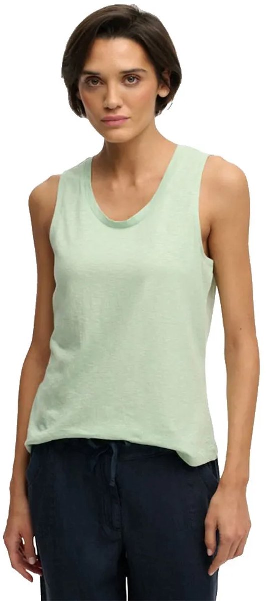 Superdry Scoop Neck Mouwloos T-shirt 2XS Vrouw Groen