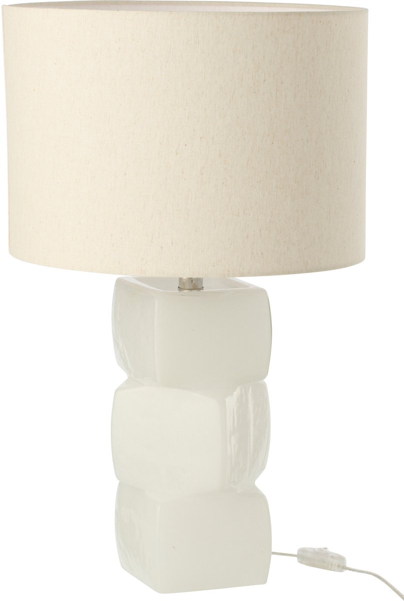 J-Line tafellamp 3 Kubussen - glas - wit