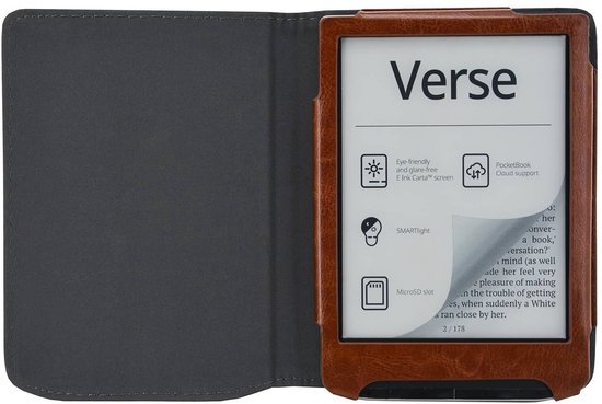 Luxe Hoesje Geschikt voor Pocketbook Verse Hoes Cover Cognac Bruin van Luxe — afbeelding 5