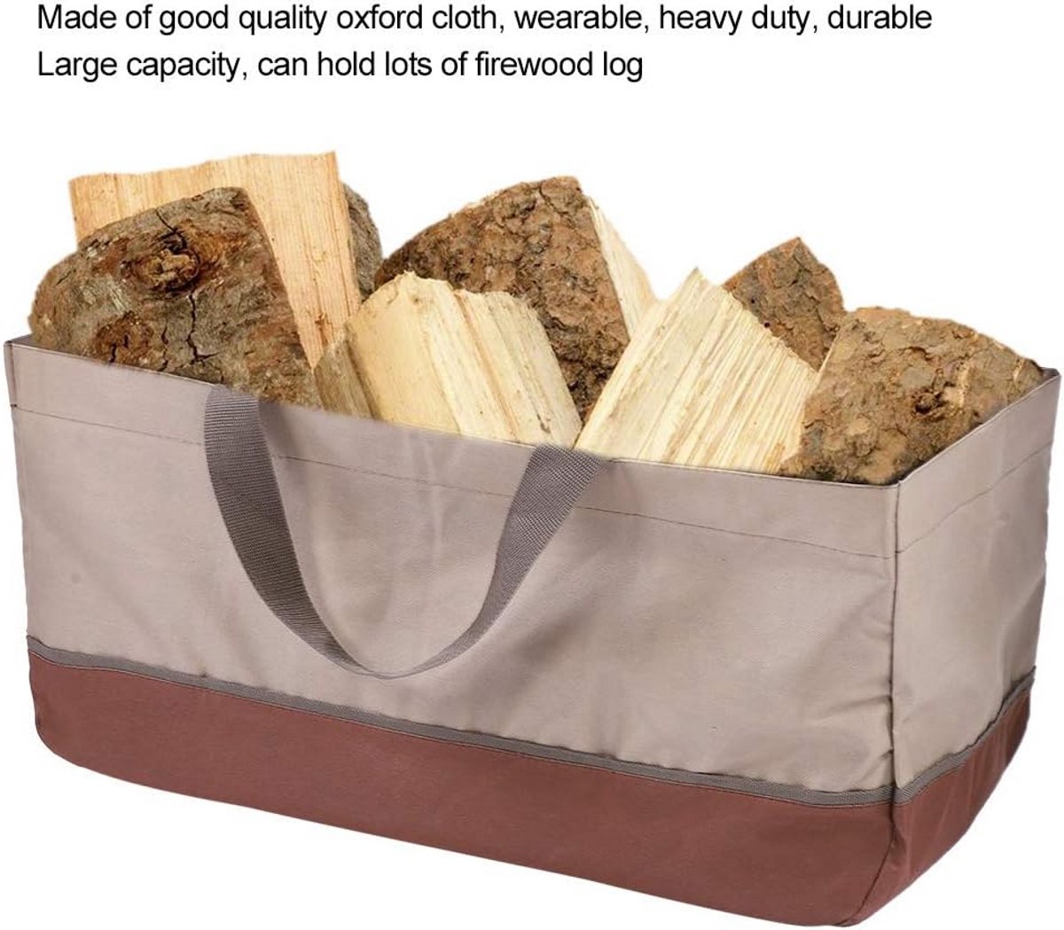 Stevige Brandhout Draagtas van Waterdicht Canvas voor Open Haard en Camping