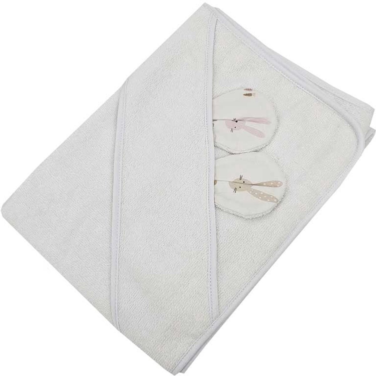 Bamboo bathrobe Bunny/White