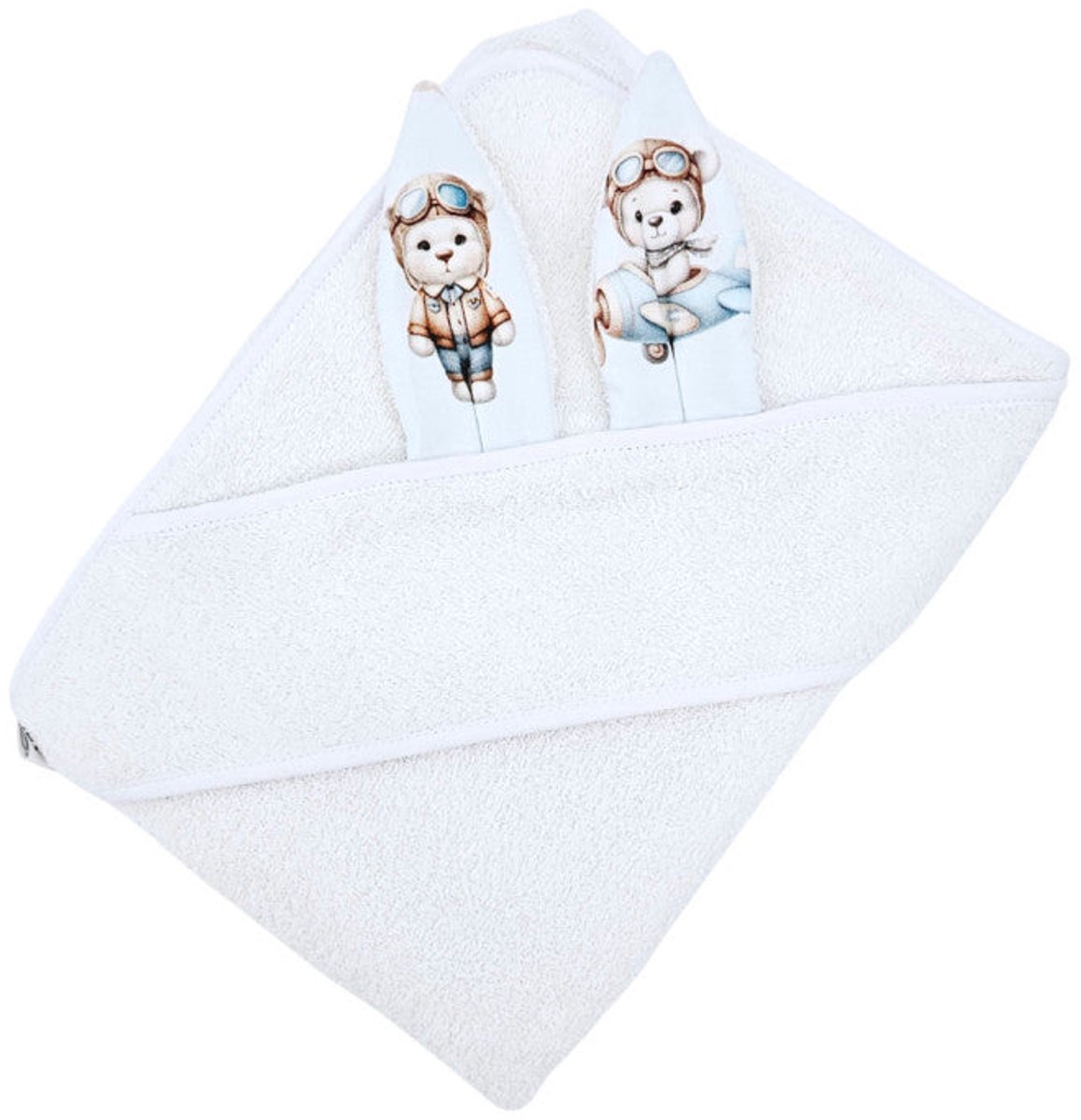 Cotton bathrobe Pilot Bear/White