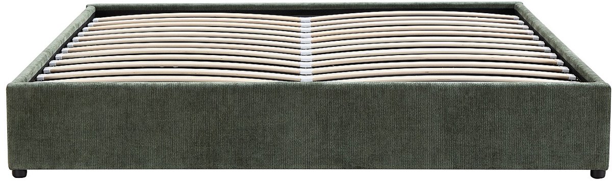 Vente-unique Boxspring met opbergruimte 140 x 190 cm in gestructureerde stof - Groen - FIRMEO van YSMÉE