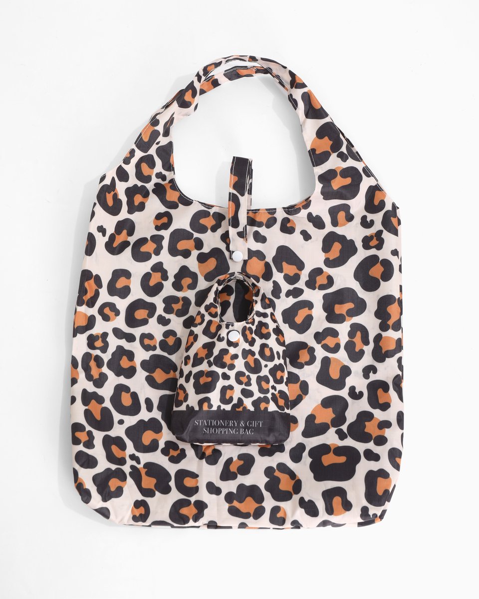 Shopping bag Leopard | Opvouwbaar Boodschappentas Luipaard | Stationery & Gift