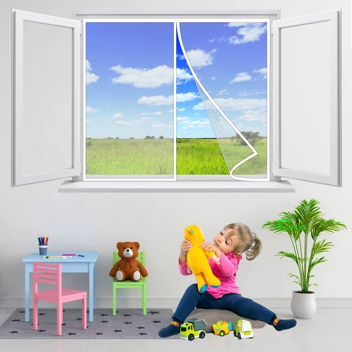 Magnetisch Hor voor Openslaande Deuren en Balkondeuren - 170x180 cm - Wit