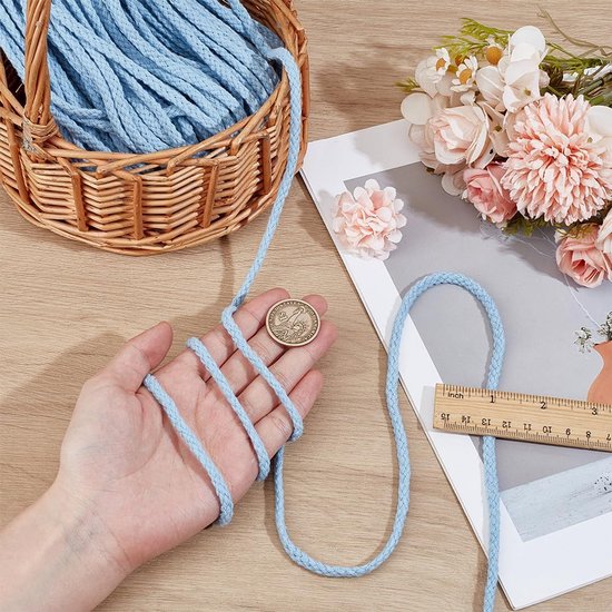Stalen herenarmband gevlochten leer blauw | -NL
