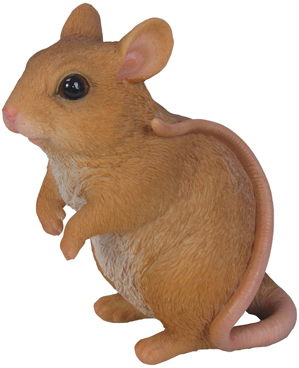 HotAnt Tuinbeeld dieren - Kleine muis - bruin (Polystone) - Voor buiten - Tuin decoratie - Cadeau